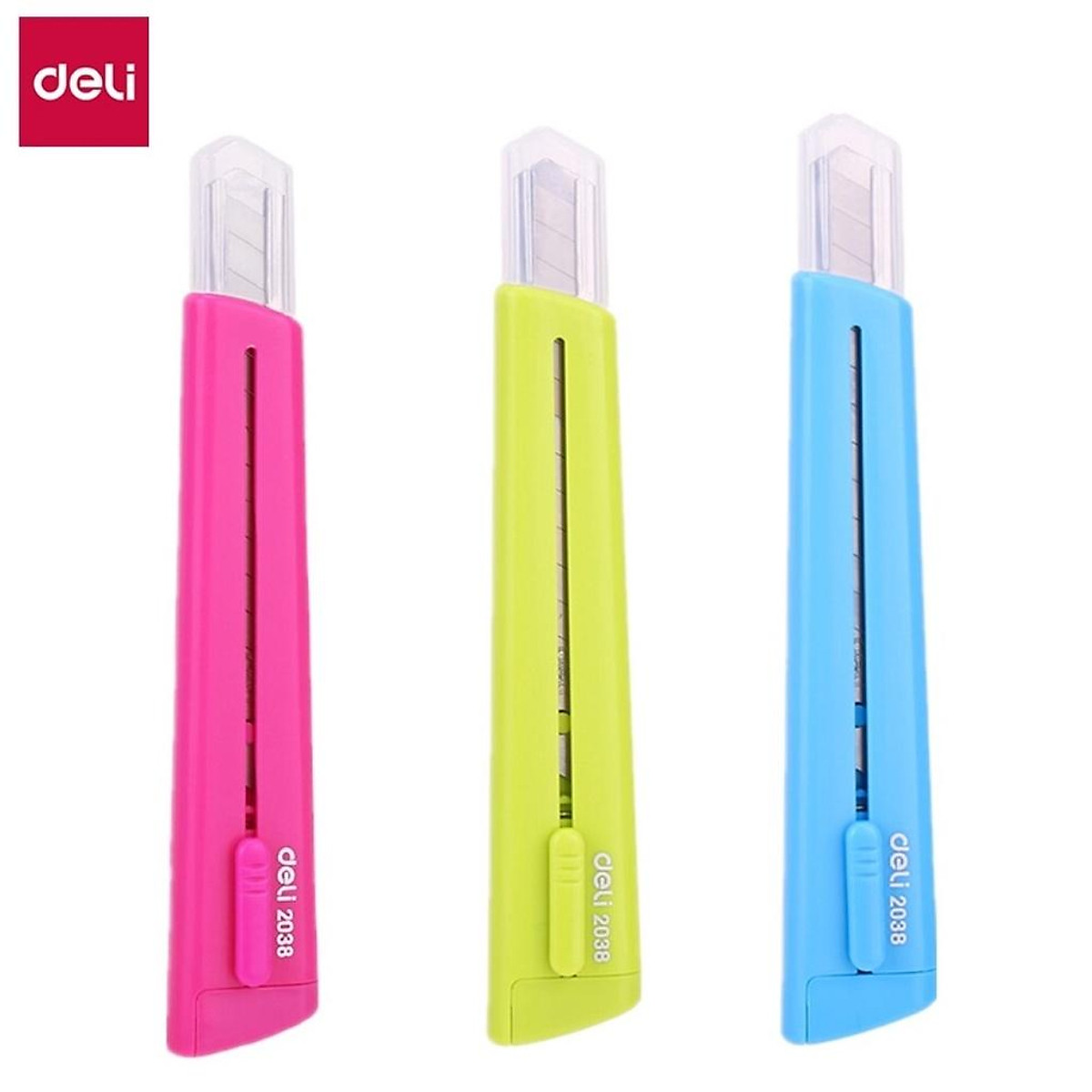 (1 Cây) Dao Rọc Giấy Có Nắp Đậy Deli - E2038