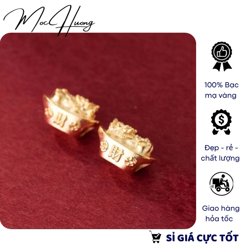 Charm Tỳ hưu nén mạ vàng chiêu tài lộc - MH067
