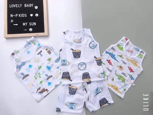 combo 7 bộ cotton giấy mềm mại thoáng mát cho bé