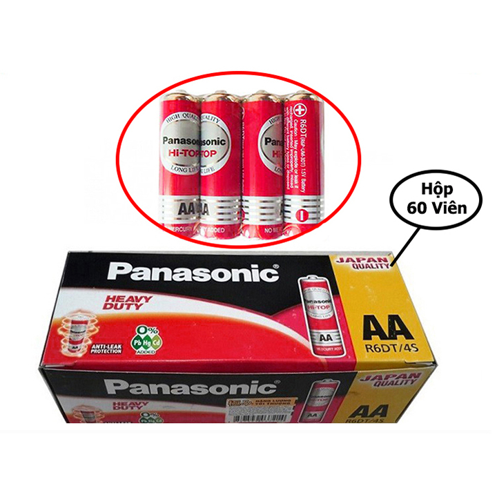 Hộp pin tiểu AA Panasonic đỏ 60 viên