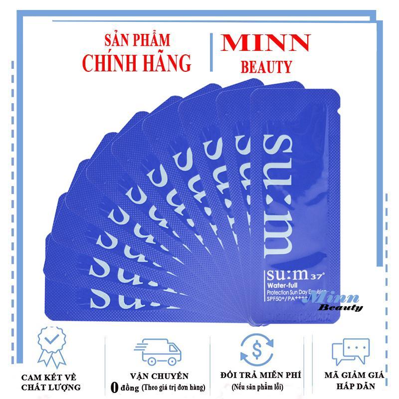 Combo 10 Sample Kem Chống Nắng Su:m37 Water-full Protection Sun Day Emulsion Spf50/PA++++1mlx10