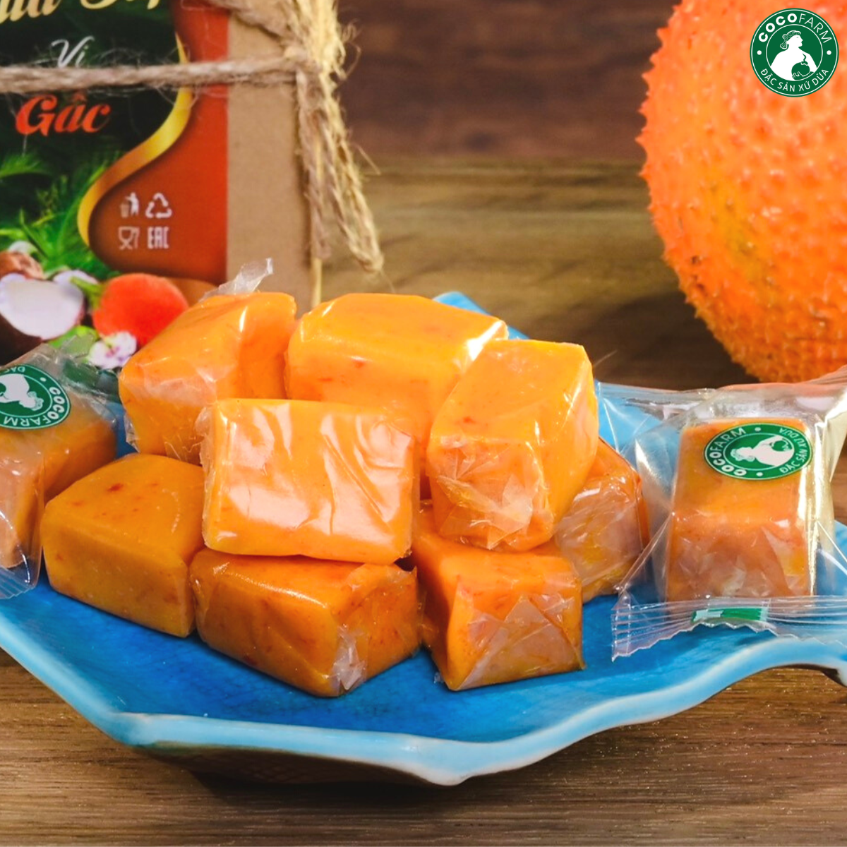 Kẹo dừa Sáp vị Gấc Cocofarm ít đường