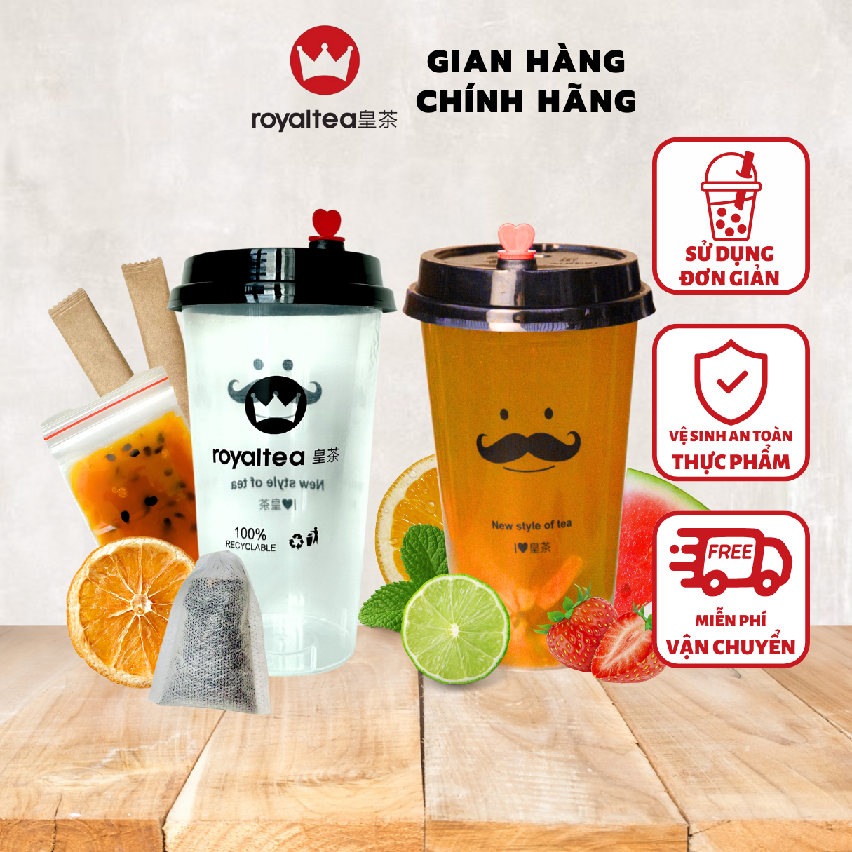 Trà Royaltea  Vị Trà Olong Hoa Quả Đặc Biệt. Trà Sữa Royaltea Tự Pha Chính Hãng, Set Trà Sữa Tự Nấu Freeship Tiện Lợi