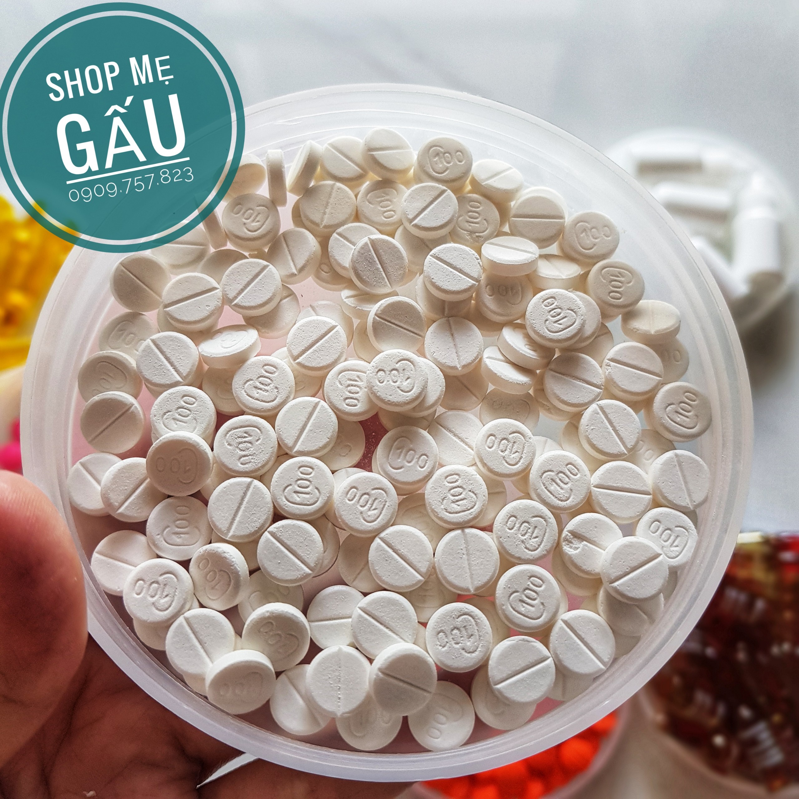 Sỉ 50 viên viatamin trắng nhỏ trộn kem
