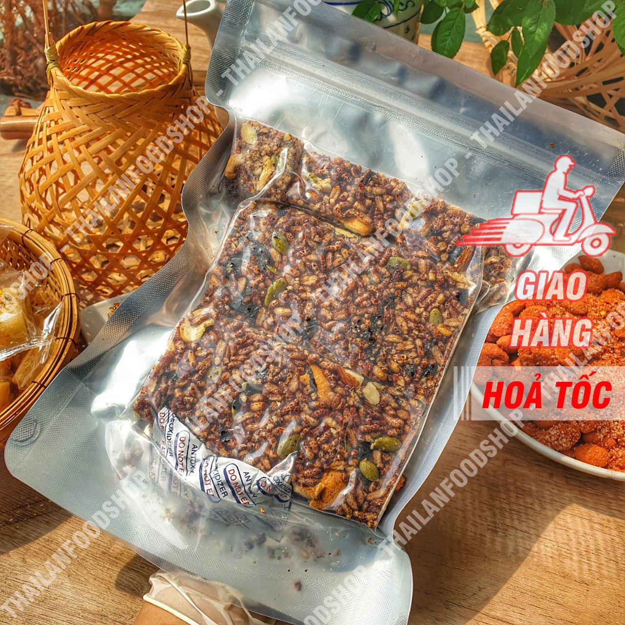Thanh Gạo Lứt Ngủ Cốc Rong Biển Túi 250Gr - Thanh Gạo Lứt Rong Biển Mix Hạt Dinh Dưỡng