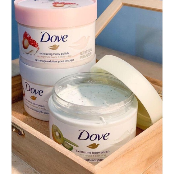 Tẩy Tế Bào Chết Toàn Thân DOVE Exfoliating Body Polish, Tẩy Da Chết Dưỡng Ẩm Chăm Sóc Da Body Bản Dove Đức Saikou