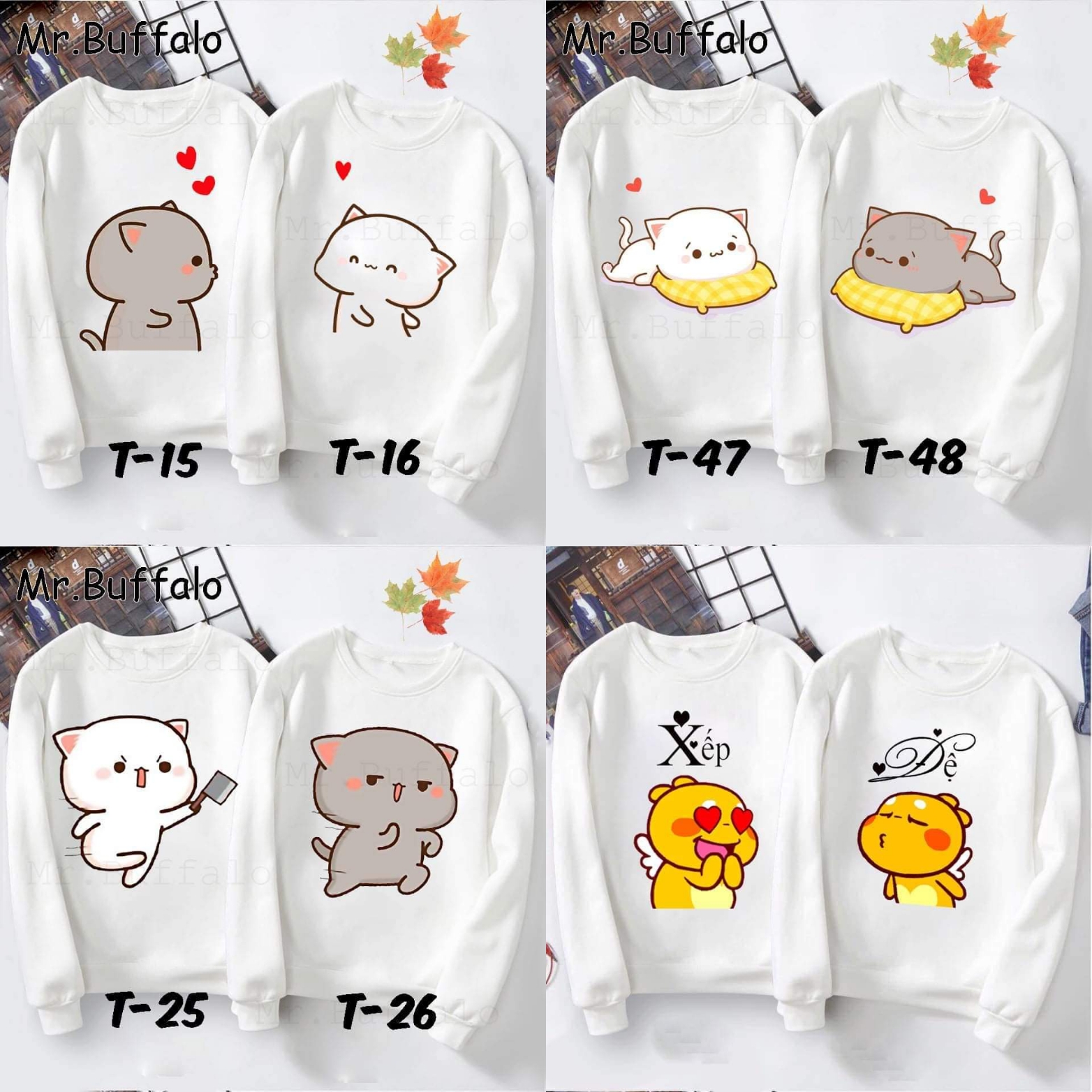 [FREESHIP] ÁO SWEATER ĐÔI IN HÌNH CUTE
