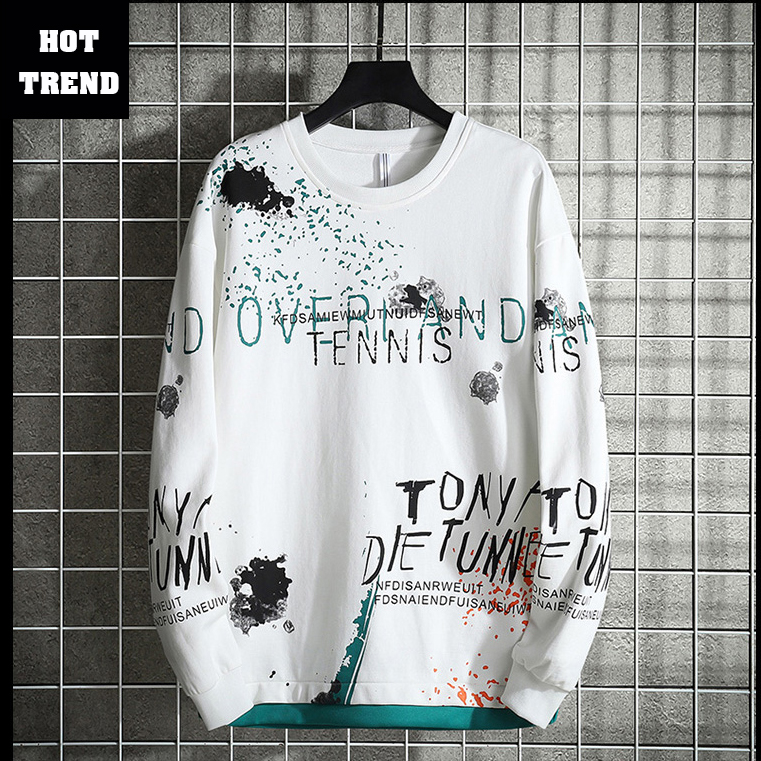 [ Giảm Giá Sốc ]  Áo Sweater Nam Nữ Dáng Unisex Dài Tay Cổ Tròn Họa Tiết Vảy Sơn Độc Đáo Phối Chữ TENNIS Phong Cách Hottrend Cá Tính Năng Động HHH TOP NAM 132C