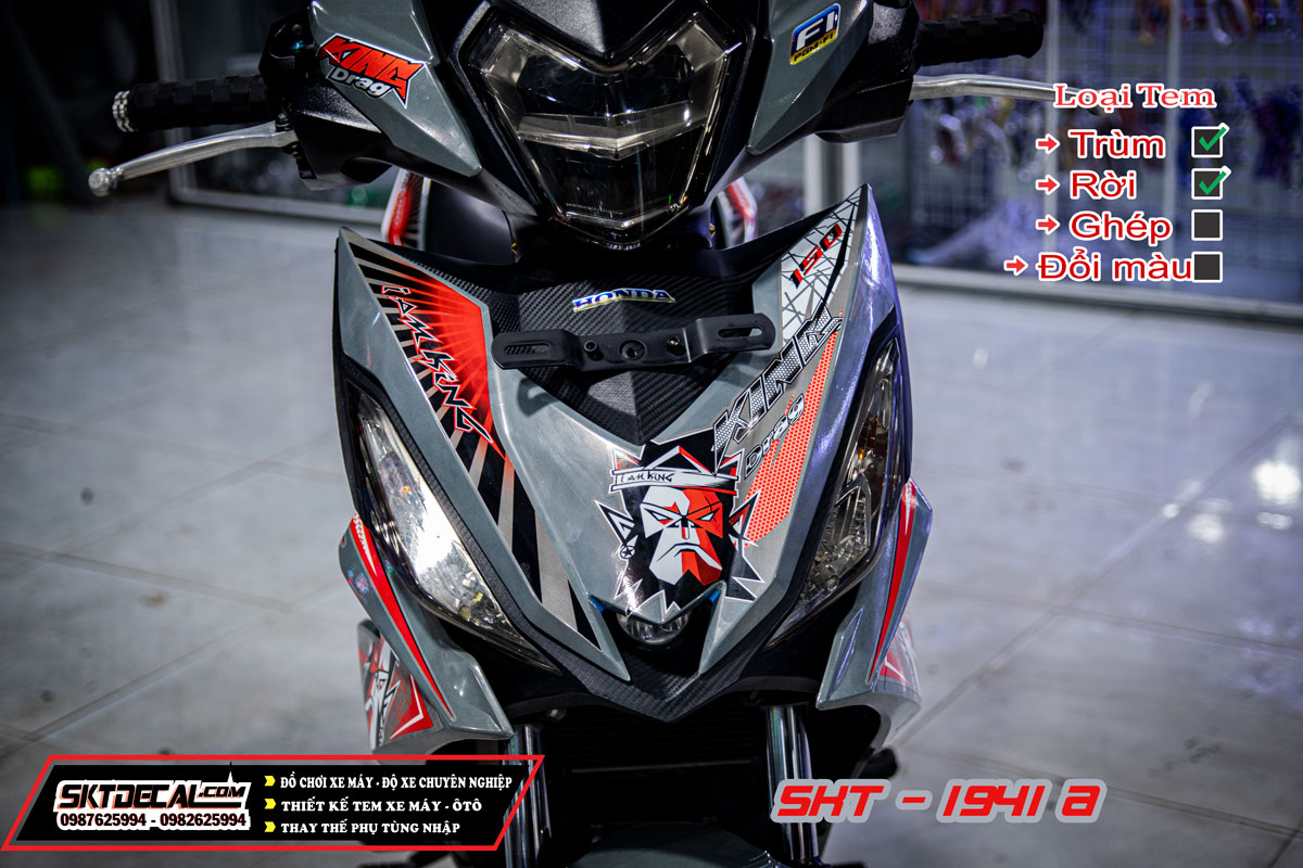 tem rời winner 150 xám xi măng king drag