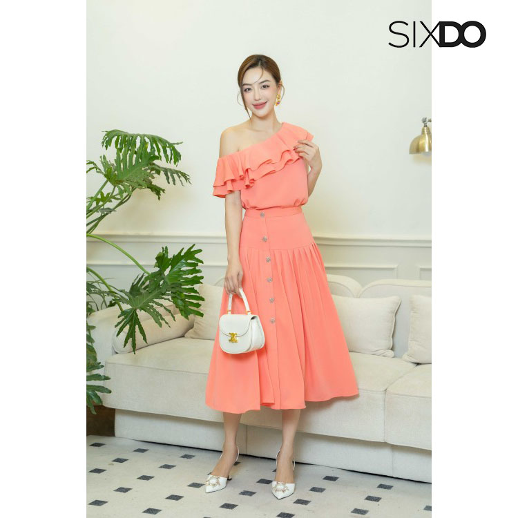 Áo trễ vai bèo SIXDO (Silk Top)