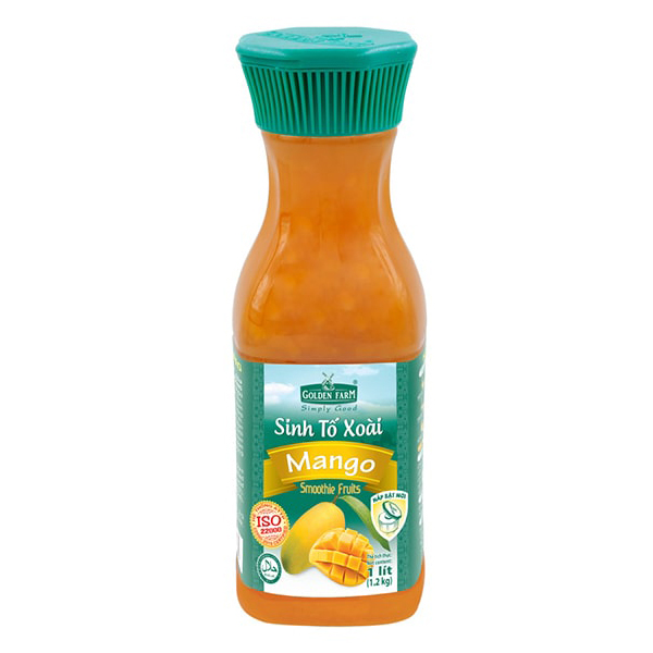 Sinh tố Golden Farm xoài (Mango) Chai 1000ml syrup pha chế, trà, trà sữa, si rô