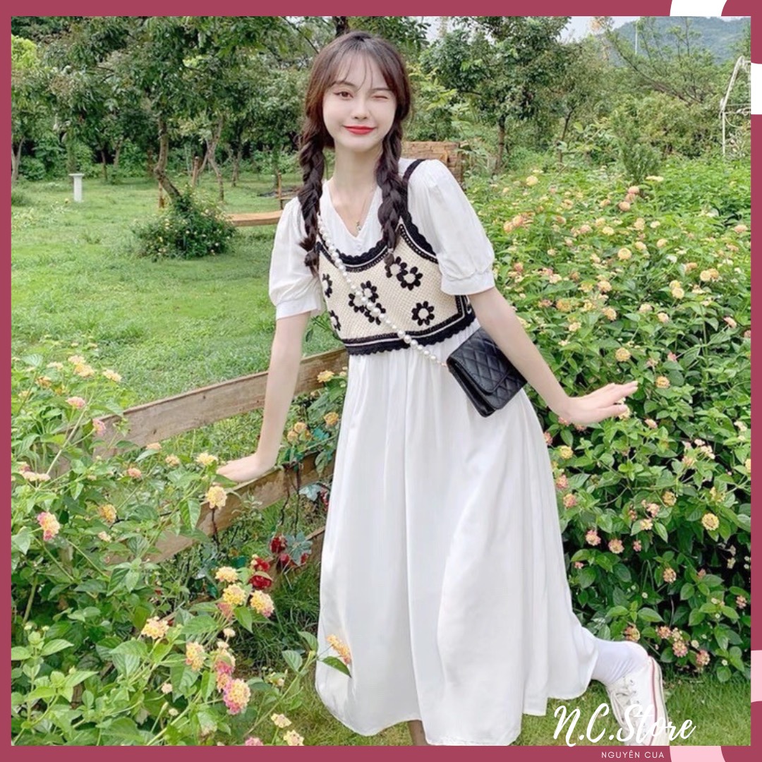 Áo Len Gile 2 Dây Thêu Hoa Cực Xinh