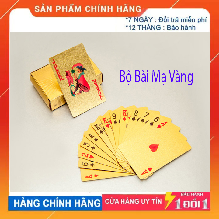 Bộ Bài Lá Mạ Vàng 24K Cao Cấp