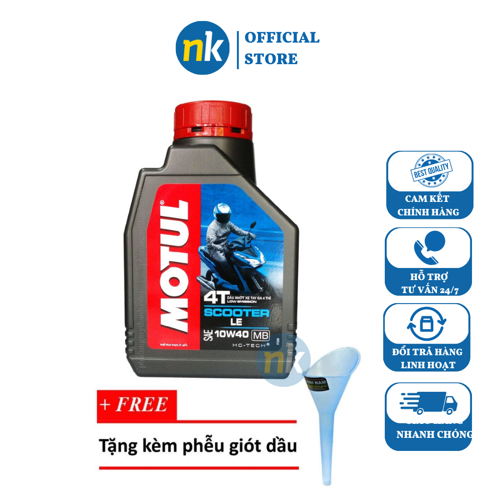[Tặng Phễu Nhớt] Nhớt xe tay ga cao cấp Motul Scooter Le 10W40 800ml - Hàng Cam Kết Chính Hãng Uy Tín