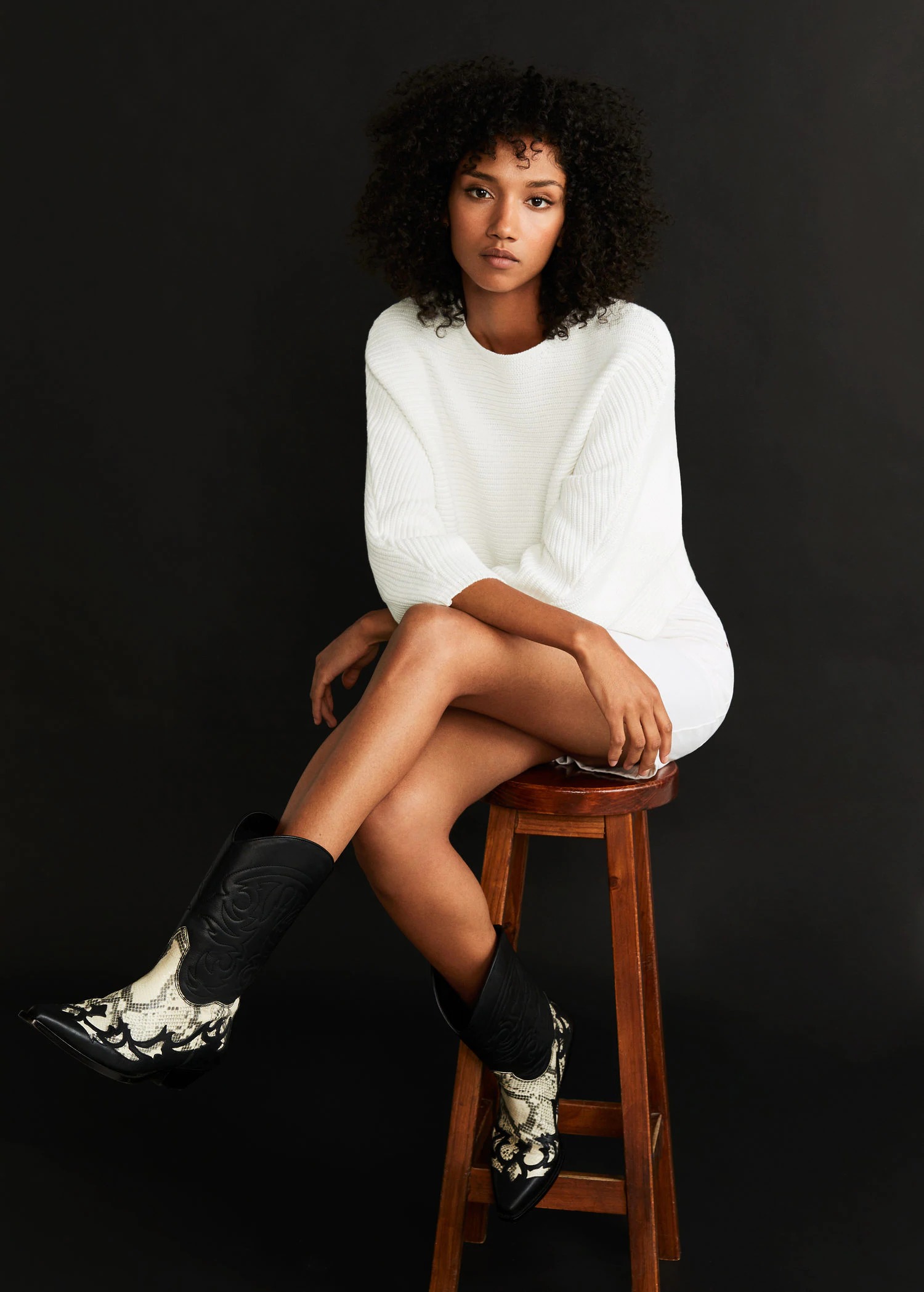 Áo Nỉ Nữ Mango Dolman Sleeve Sweater Ecru