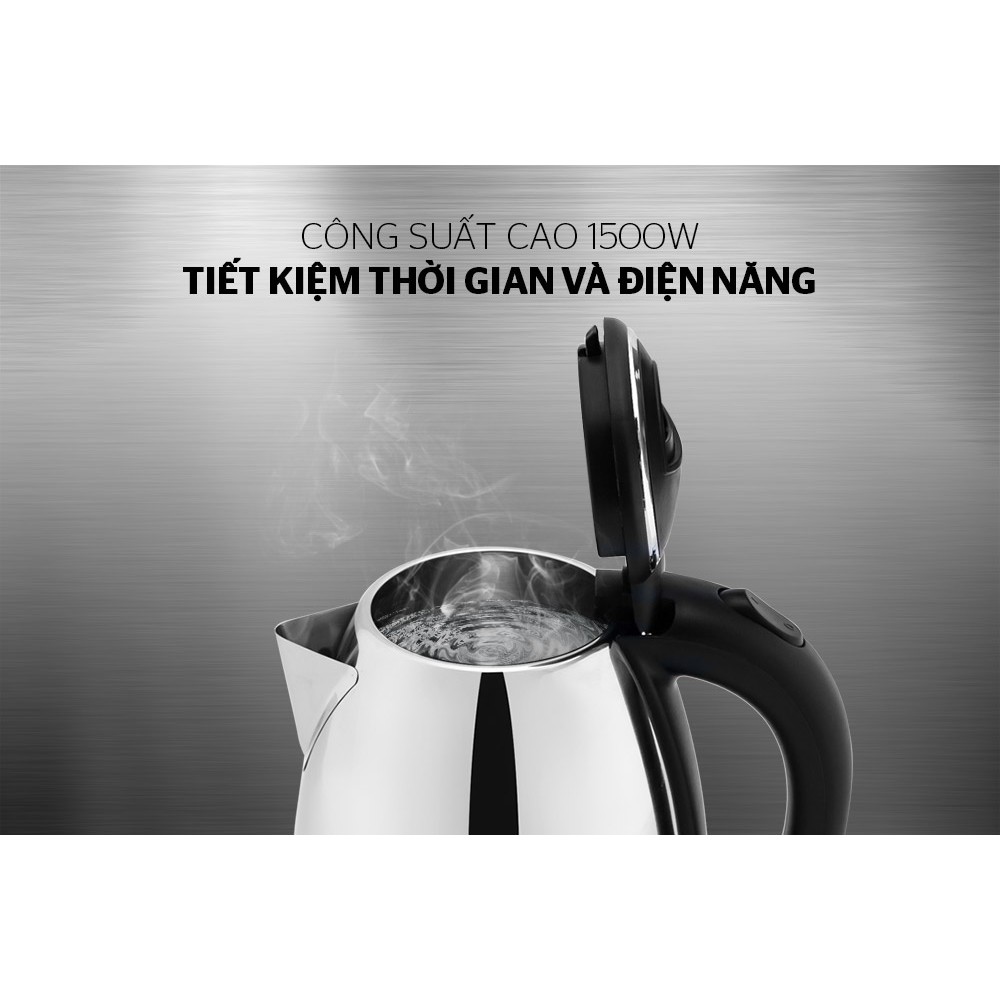 Ấm siêu tốc Inox 1.5L Happy Time HTD1055