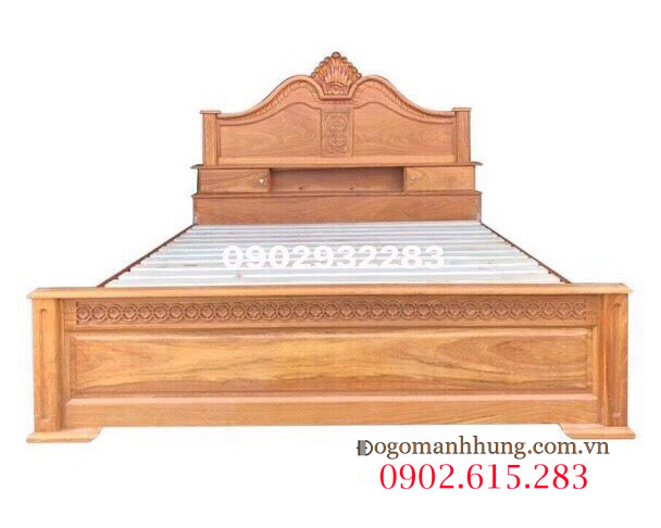 [HCM]Giường ngủ gỗ gõ đỏ mẫu nữ hoàng kích thước 1M6X2M VÀ 1M8X2M