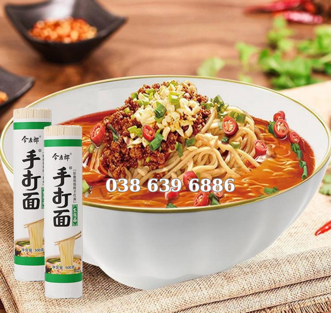 Mì Sợi Jinmailang Mì Sợi Tròn Nhỏ 500gr (xanh lá)