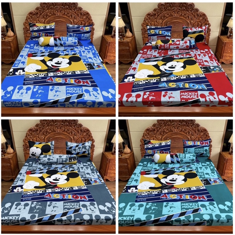Bộ ga gối Micky thun 3D hàn quốc mới