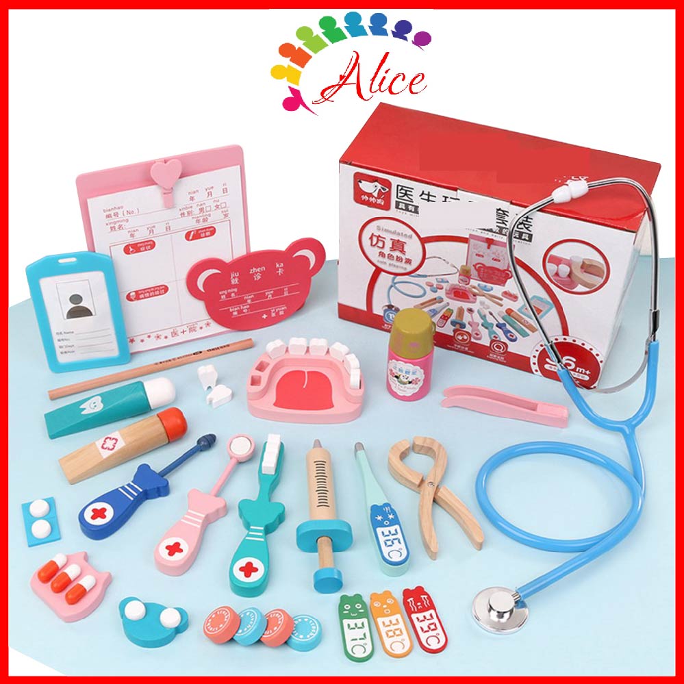 Bộ bác sĩ bằng gỗ loại 1 cho bé tha hồ nhập vai