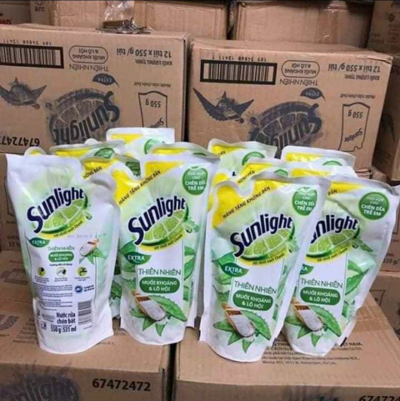 [HCM]Nước rửa chén sunlight trắng túi 550gr