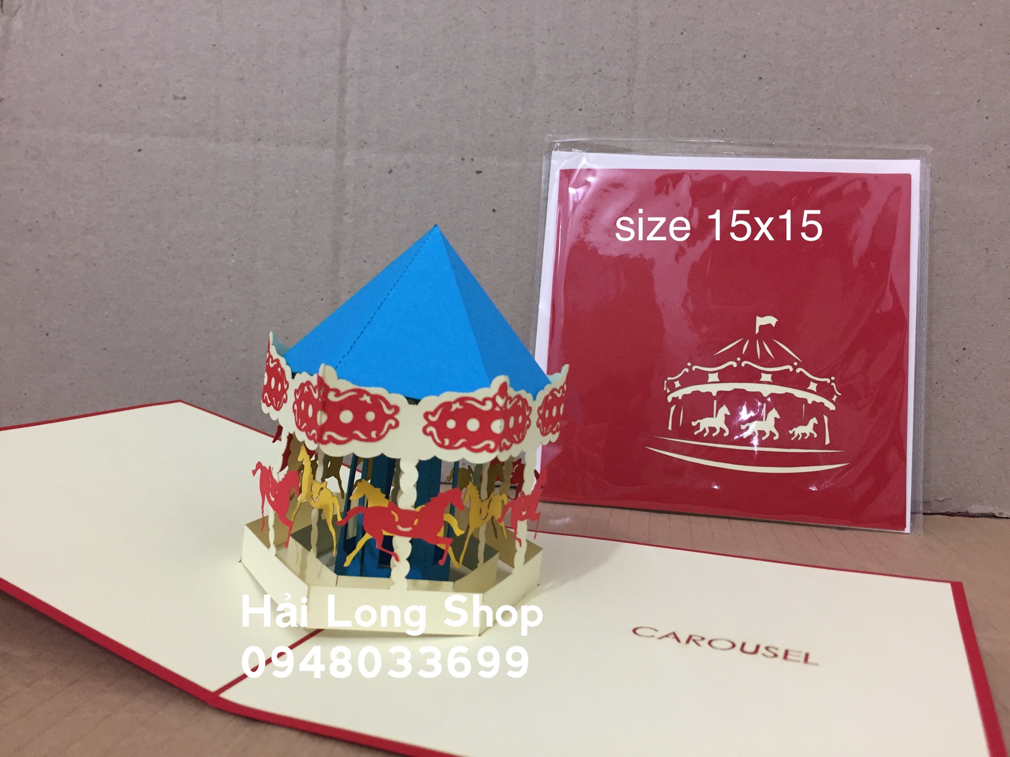 Đu quay - Horse - Thiệp 3D