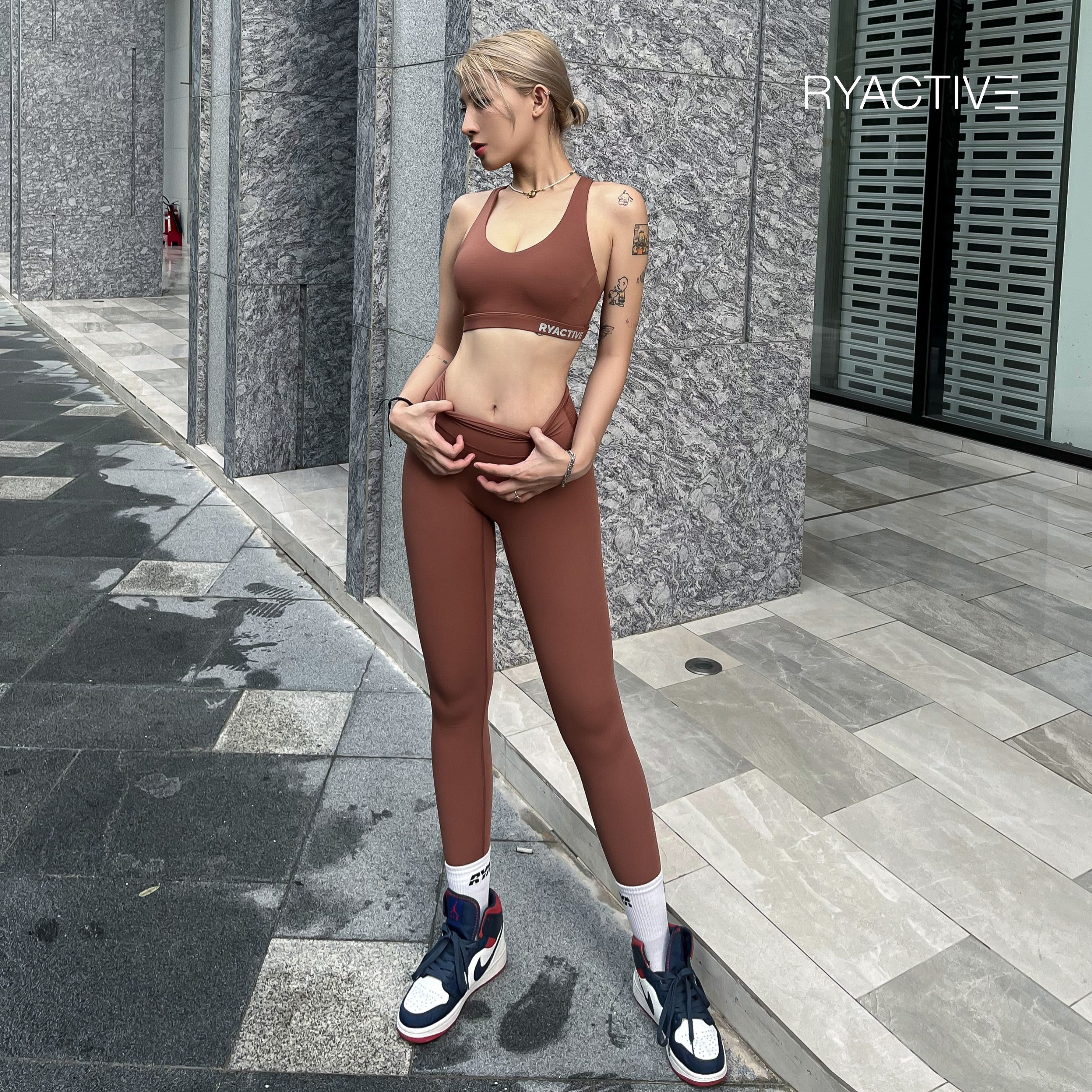 Áo ngực thể thao RYACTIVE -  Y SPORTBRA Chocolate