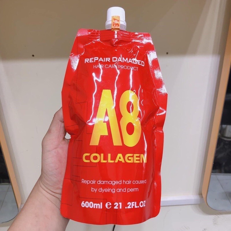 Hấp phục hồi tóc hư tổn Collagen A8 dung tích 600ml