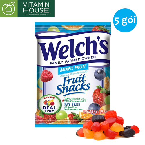 Combo 5 kẹo dẻo trái cây Welch s 23g Vitamin House