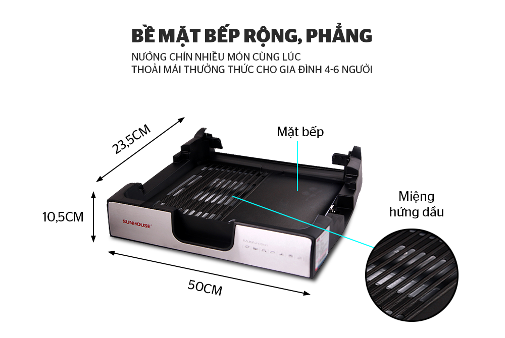 [HCM]BẾP NƯỚNG ĐIỆN SUNHOUSE SHD4603