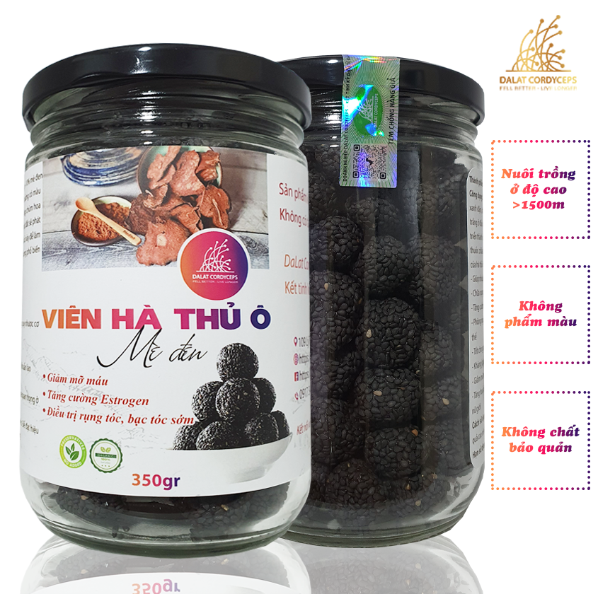 Viên hà thủ ô đỏ mè đen - DaLat Cordyceps
