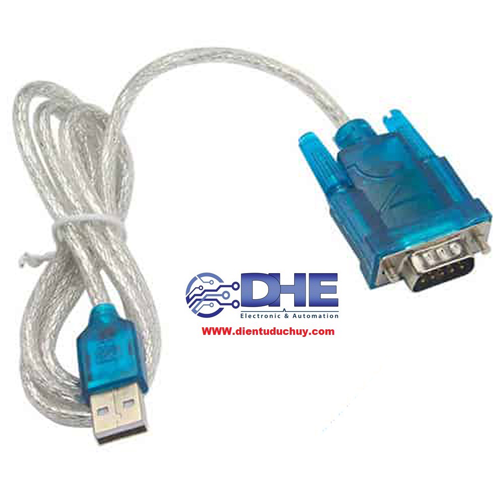 CÁP CHUYỂN ĐỔI USB <--> RS232, CHIP HL340, ĐẦU RA CỔNG COM DB9 ĐỰC