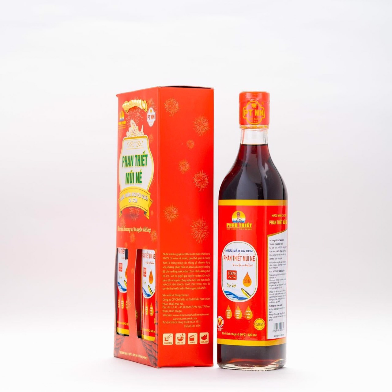 Hộp 2 chai Nước mắm cá cơm Phan Thiết Mũi Né 30N 520ml