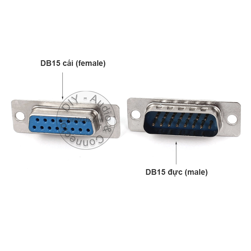 1 chiếc - Đầu hàn kèm vỏ ốp DB15 đực - Vỏ ốp đầu hàn jack D-SUB 15pin DB15 đực OD10mm