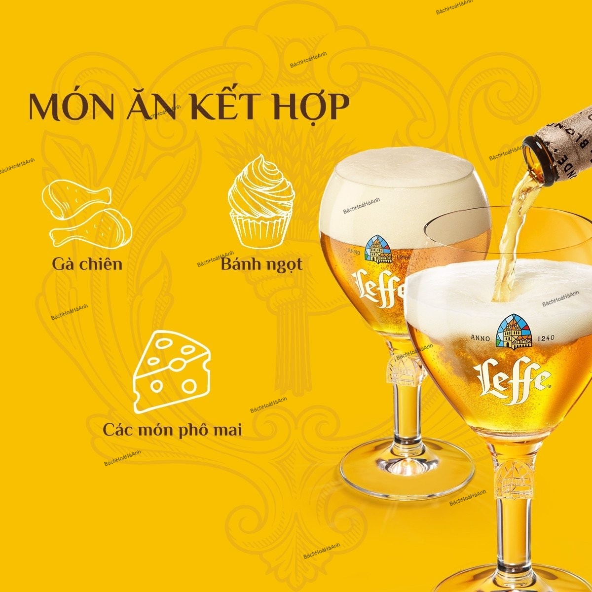 BIA LEFFE BLOND VÀNG - PACK 6 CHAI 330ML