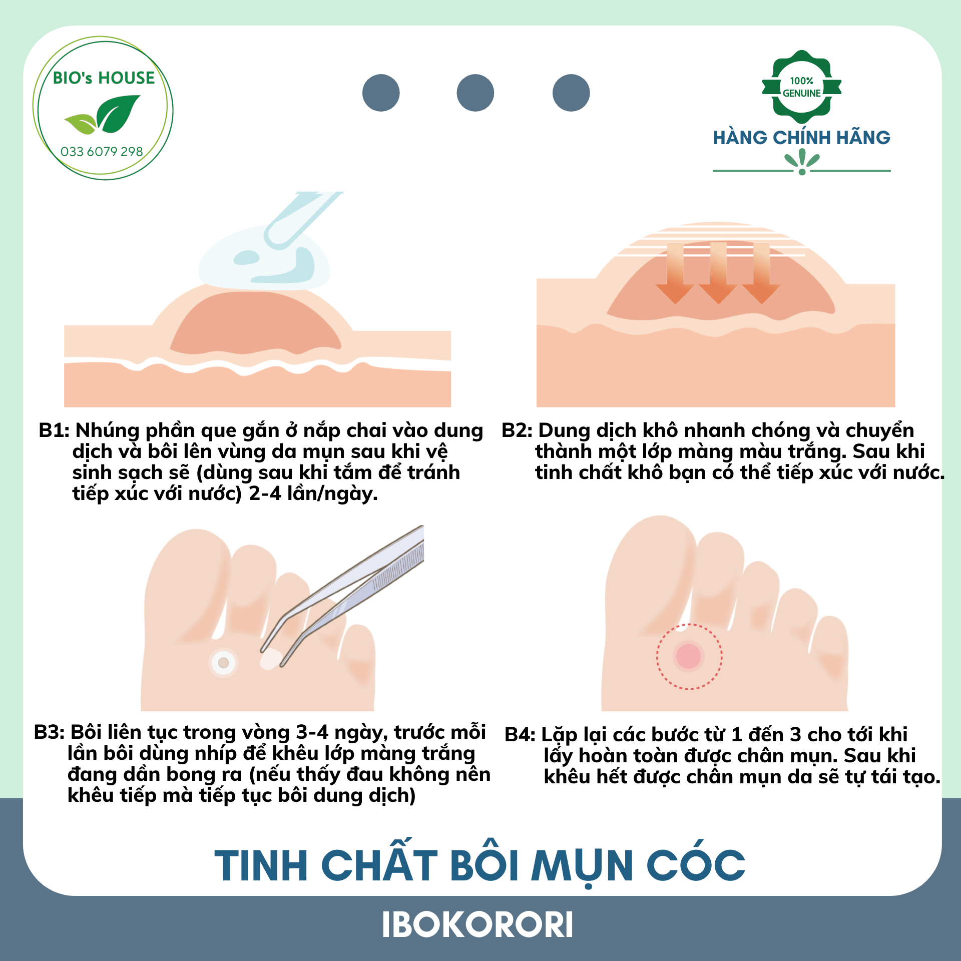 Tinh chất bôi mụn cóc IBOKORORI 10ml (Nhật Bản)