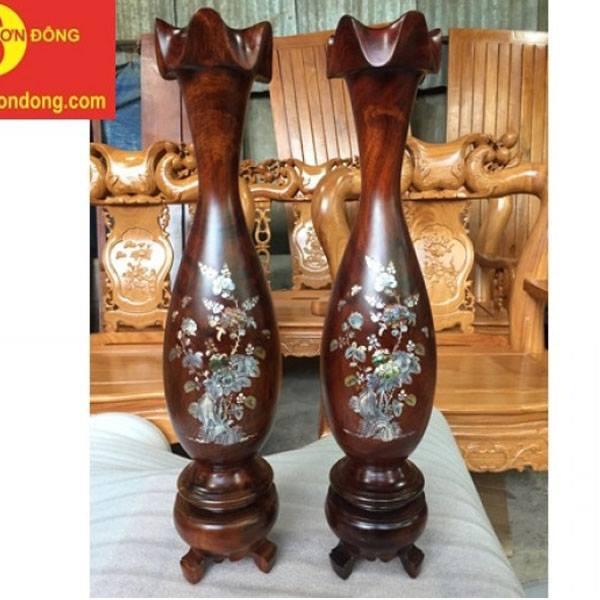 Căp lục bình gỗ Lim cao 60cm