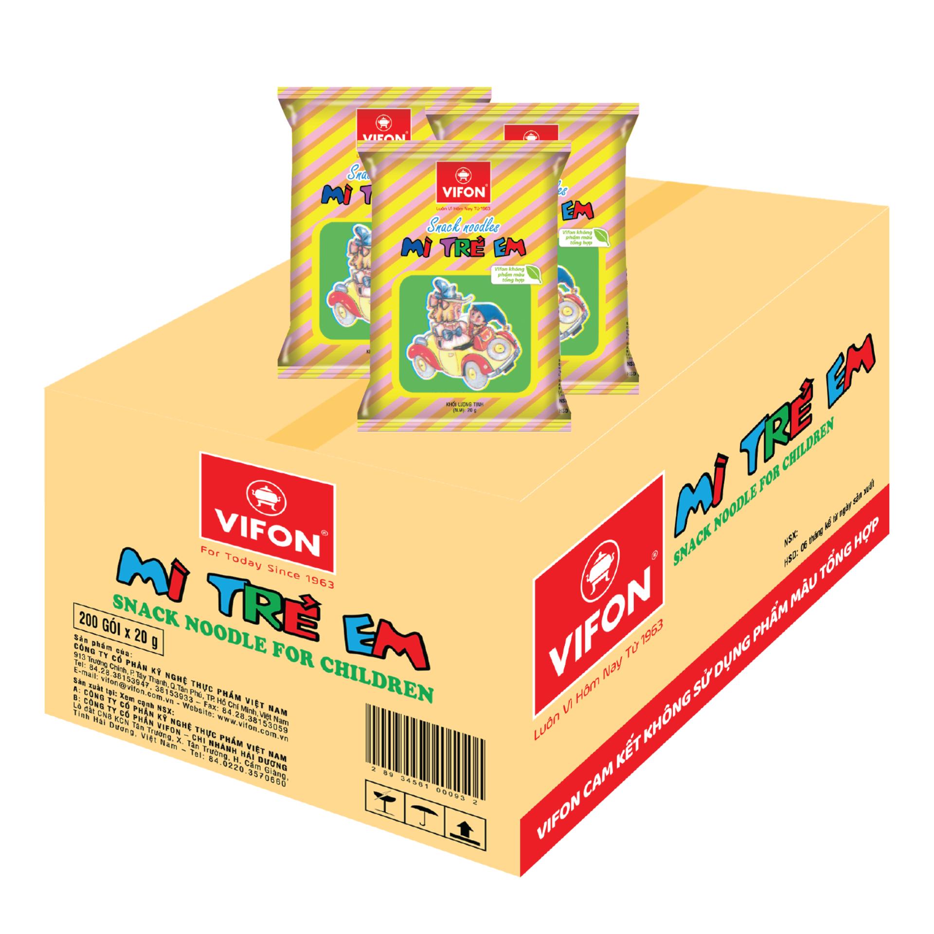 Mì trẻ em Vifon (Sack noodles) 50 gói×20g (tặng kèm 5 gói)