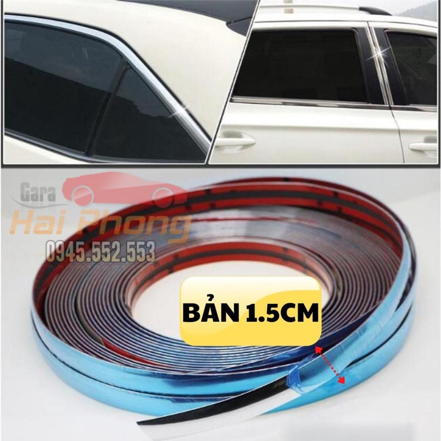 Cuộn 13m nẹp viền trang trí chân kính ô tô mạ crom bản 1cm - 2cm - 3cm nẹp viền kính ,nẹp cửa xe , nẹp badsok