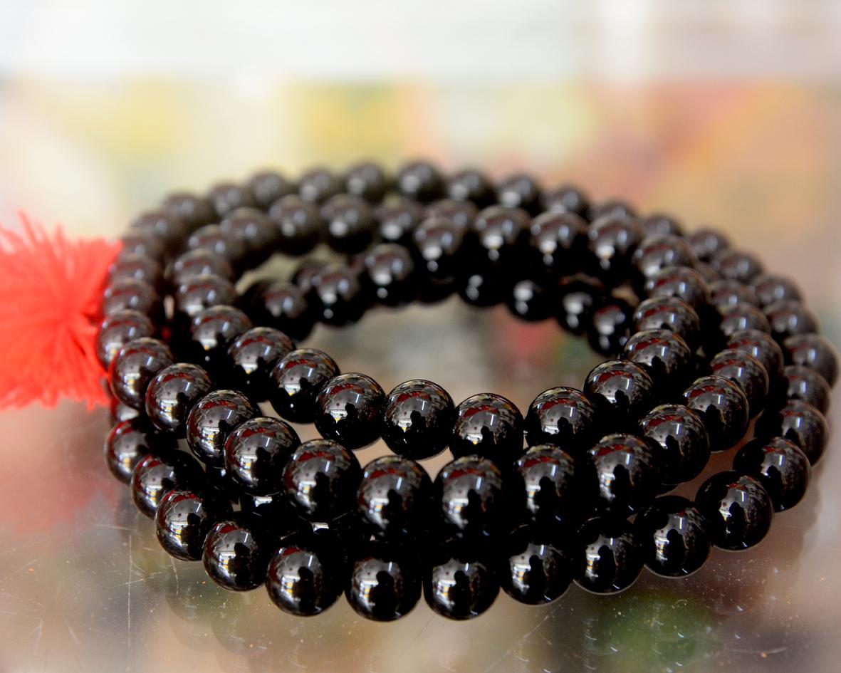 [HCM]Dây chuỗi đá mã não đen 108 hạt-Cỡ 8ly-10ly