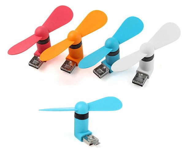 Quạt mini Silicon 2 trong 1 cổng USB và Android