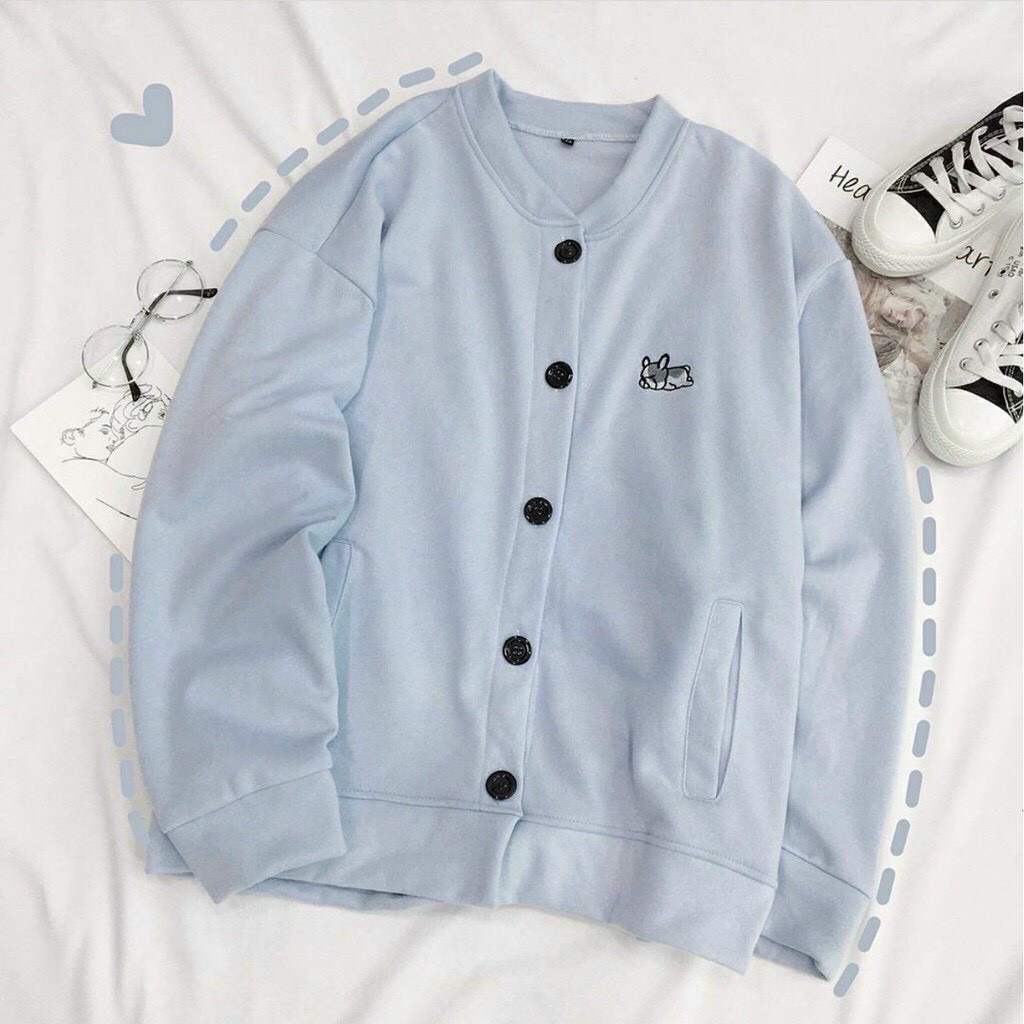 Áo hoodie nữ-áo khoác nữ cài cúc nữ hoodie fom rộng unisex chất