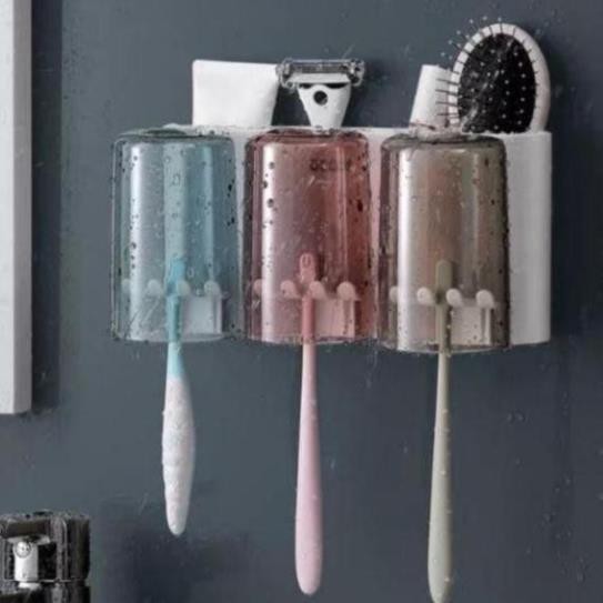 Hộp để bàn chải đánh răng ecoco kèm 3 cốc( SIÊU SALE GIÁ HÓT)