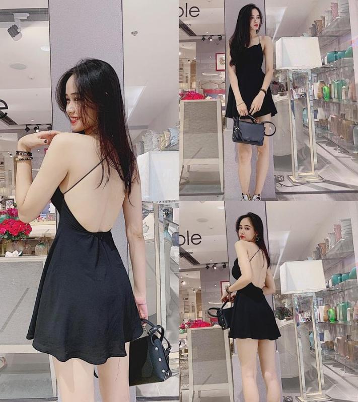 Nơi bán Đầm Xoè Dây Chéo Lưng Sona Mẫu Mới 2019 (ĐEN)