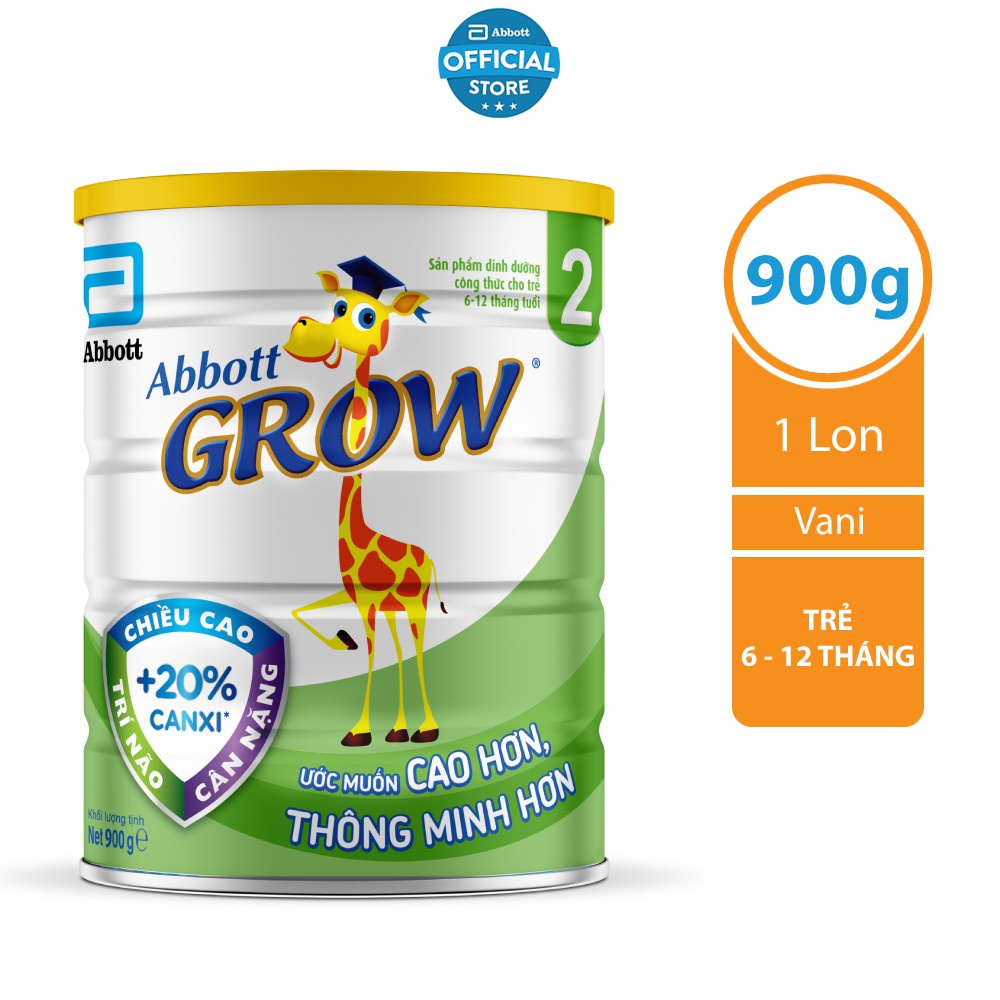Sữa bột Abbott Grow 2 900g bé 6-12 tháng tuổi - HSD luôn mới