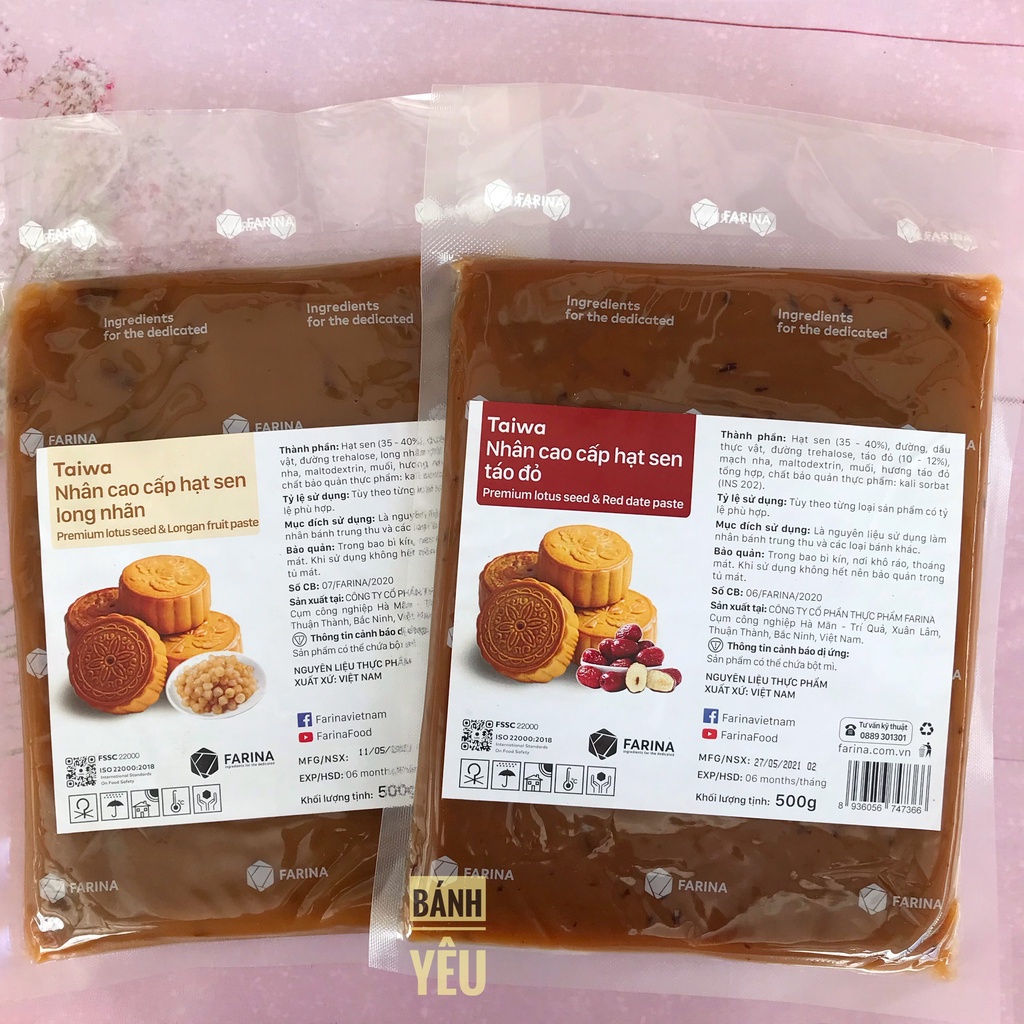 Nhân bánh trung thu Hạt Sen Long Nhãn cao cấp Taiwa 500g