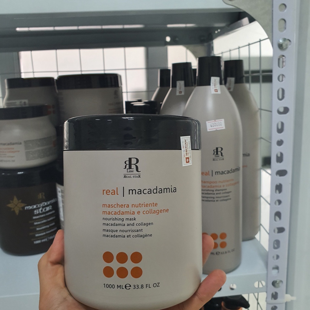 Bộ gội Ủ hấp tóc hấp phục hồi tóc kem hấp hấp tóc MACADAMIA STAR hũ  350ml  + hấp 500ml