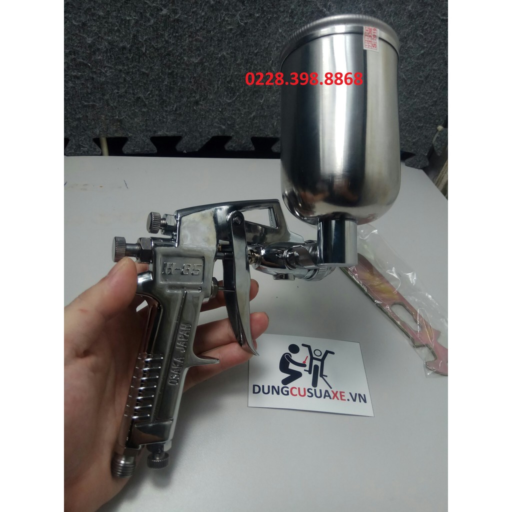 [HÀNG CHÍNH HÃNG] [ ẢNH THẬT] súng phun sơn H85 ca inox xịn [CHO KHÁCH XEM HÀNG]