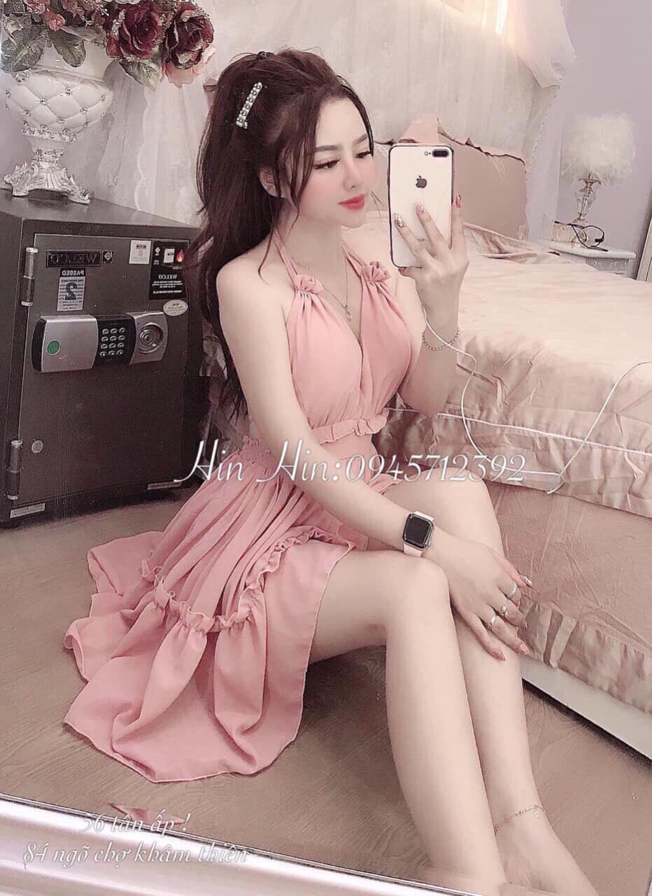 [HCM]Đầm nữ cổ yếm bèo