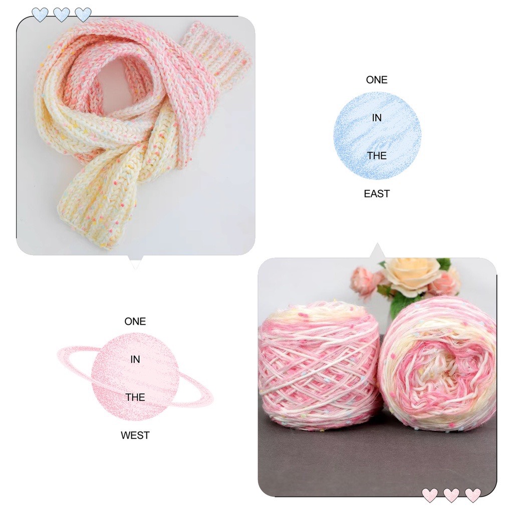 Len pom pom dệt kim cầu vồng - cuộn 150gr